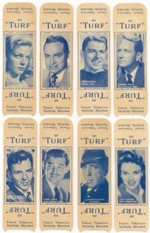 1947 Carreras/Turf Cigarettes "Film Stars" Full-Tab Slide Panels Complete Set (50) – Featuring Ronald Reagan and Frank Sinatra 